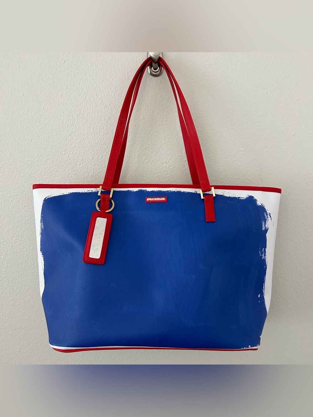 Sprayground KEITH HARING The Big Blue Purse Art Tote Bag Rare Artist Collab